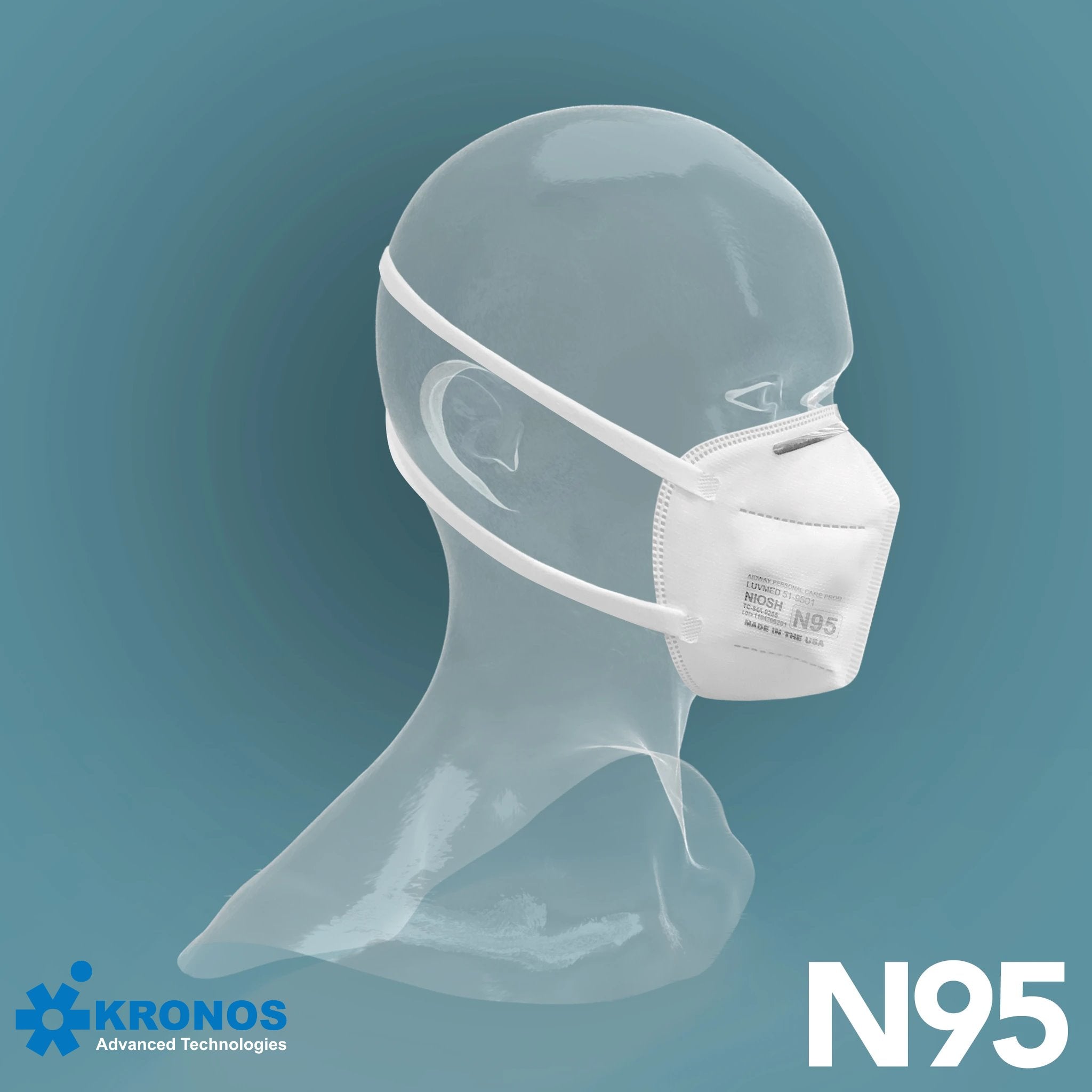KRONOS N95 Respirator Made In USA (10 or 20 pcs/pk)