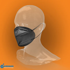 5-Layer Face Mask Made In USA - White / Black (10 pcs/pk)