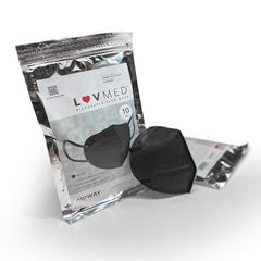 5-Layer Face Mask Made In USA - White / Black (10 pcs/pk)