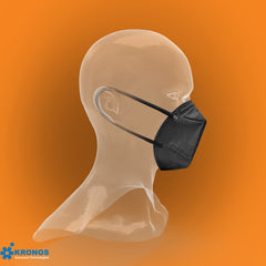 5-Layer Face Mask Made In USA - White / Black (10 pcs/pk)