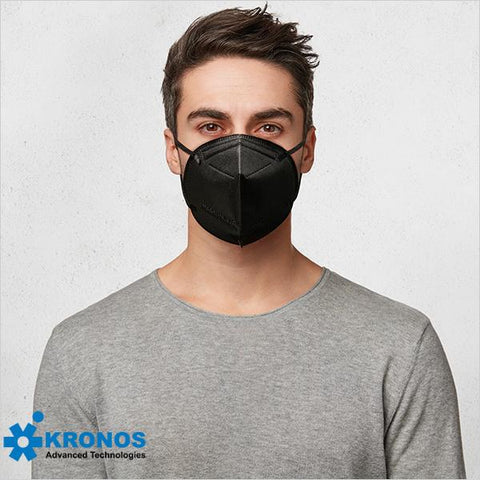 5-Layer Face Mask Made In USA - White / Black (10 pcs/pk)